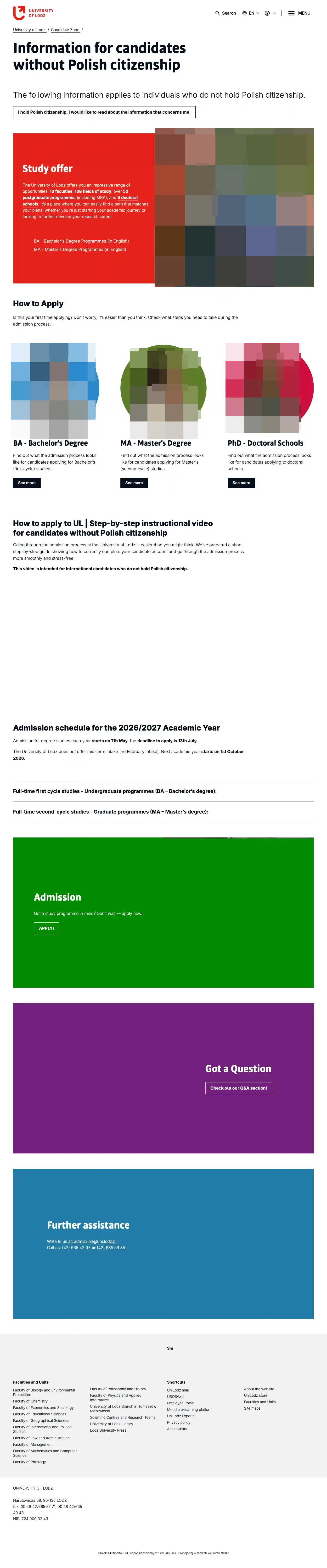 Tuition fee page — University of Lodz