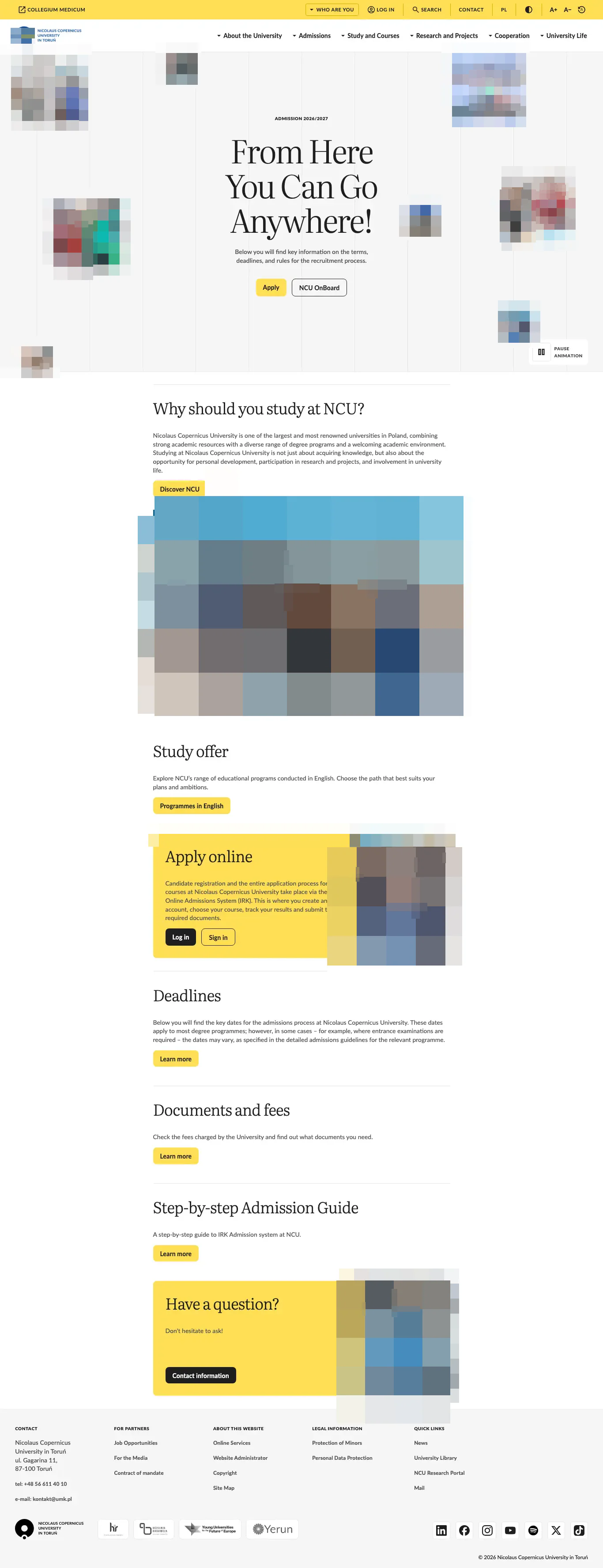 Tuition fee page — Nicolaus Copernicus University in Torun