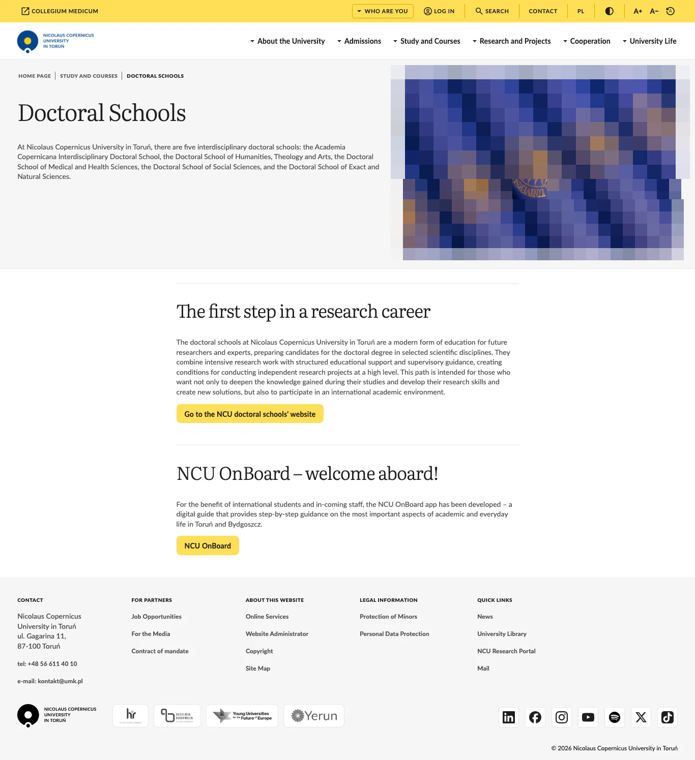 Tuition fee page — Nicolaus Copernicus University in Torun