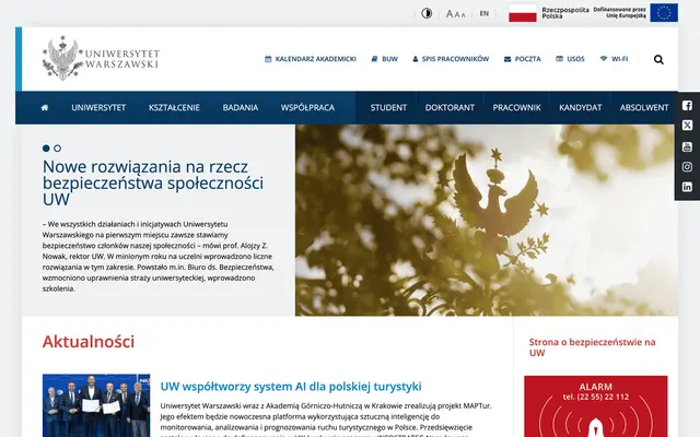 University website — University of Warsaw
