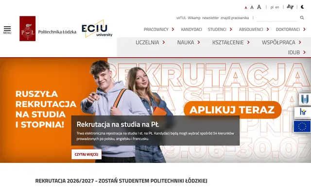 University website — Lodz University of Technology