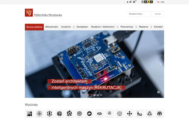 University website — Wroclaw University of Science and Technology