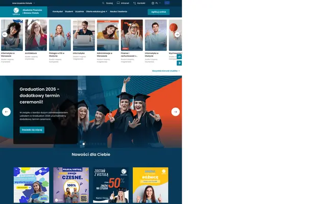 University website — Vistula University