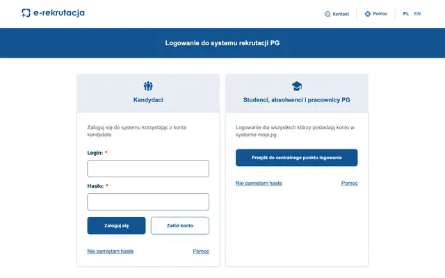 Application system — Gdansk University of Technology