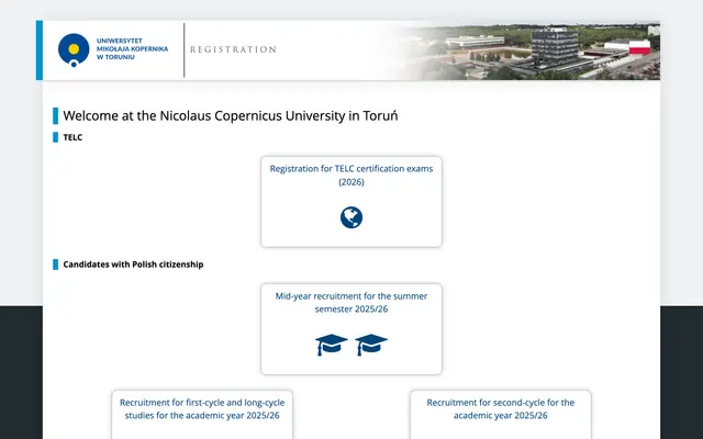 Application system — Nicolaus Copernicus University in Torun