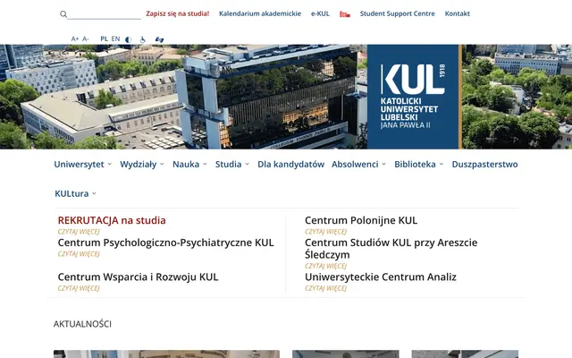 University website — John Paul II Catholic University of Lublin
