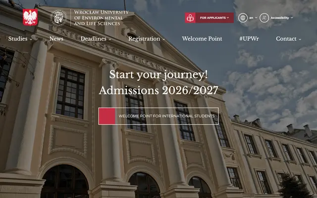 Admissions page — Wroclaw University of Environmental and Life Sciences