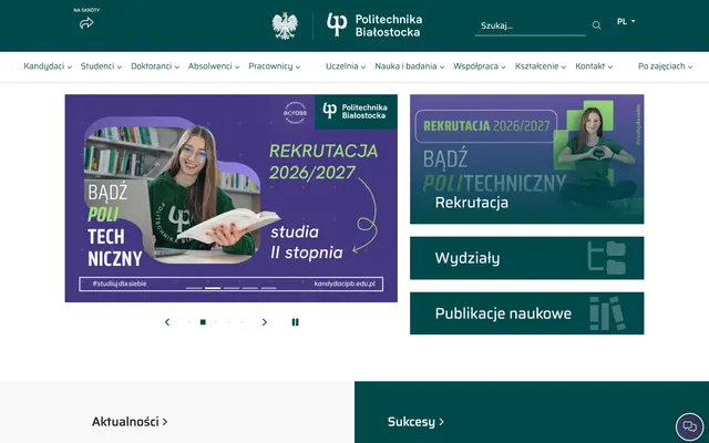 University website — Bialystok University of Technology