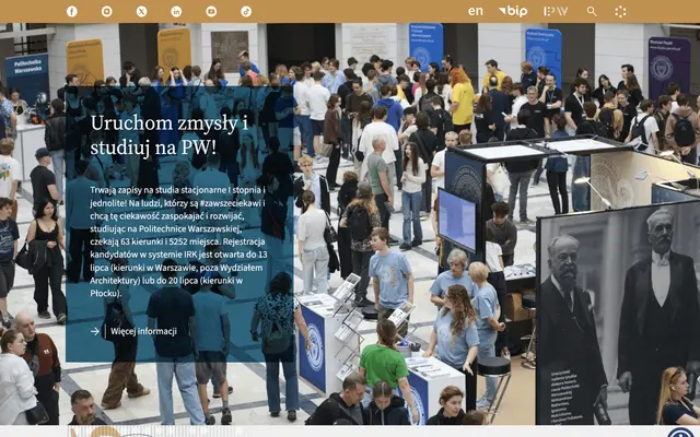 University website — Warsaw University of Technology
