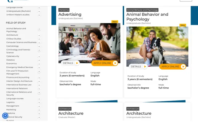 Admissions page — Andrzej Frycz Modrzewski Krakow University