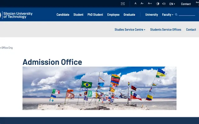 Admissions page — Silesian University of Technology