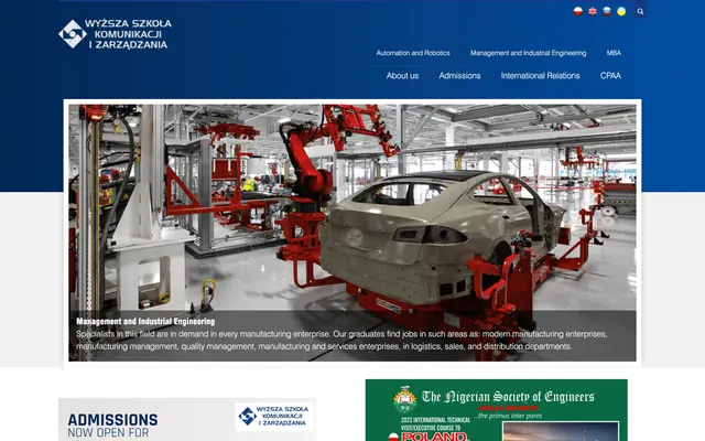 Admissions page — School of Communication and Management in Poznan