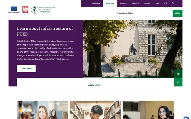 Admissions page — Poznan University of Economics and Business