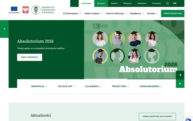 University website — Poznan University of Economics and Business
