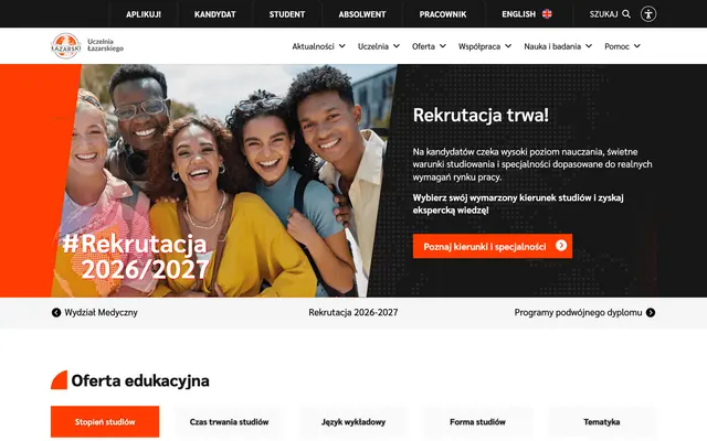 University website — Lazarski University