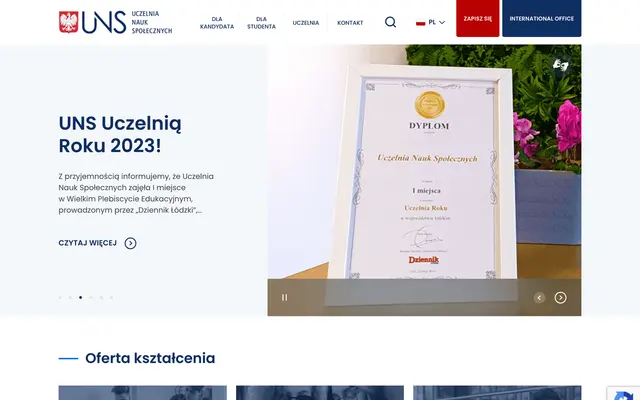 University website — University of Social Sciences (UNS)