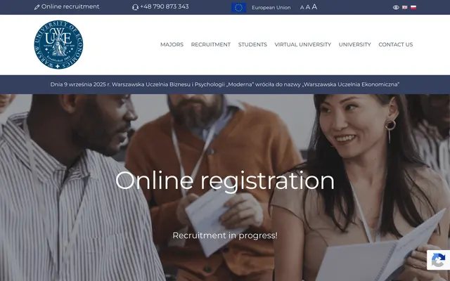 Admissions page — Warsaw University of Economics