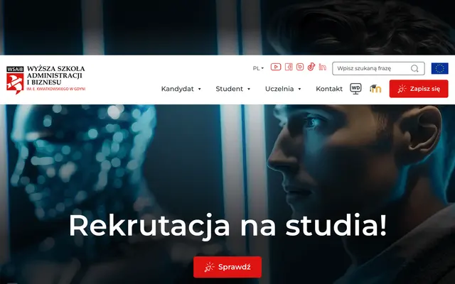 University website — WSAiB University in Gdynia