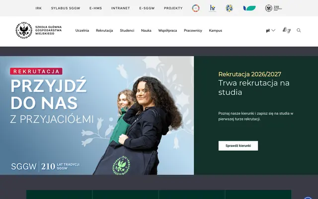 University website — Warsaw University of Life Sciences