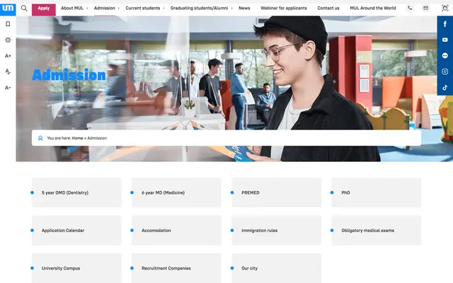 Admissions page — Medical University of Lodz
