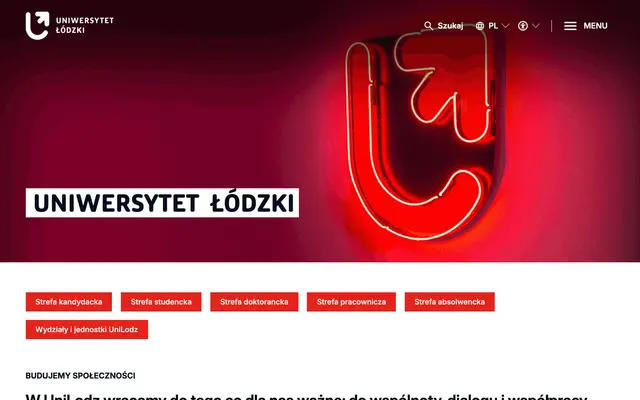 University website — University of Lodz
