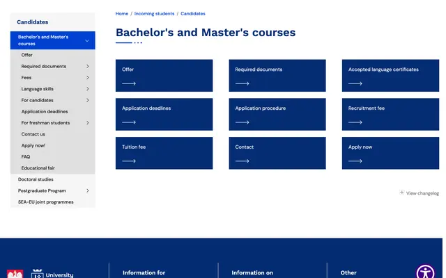 Admissions page — University of Gdansk