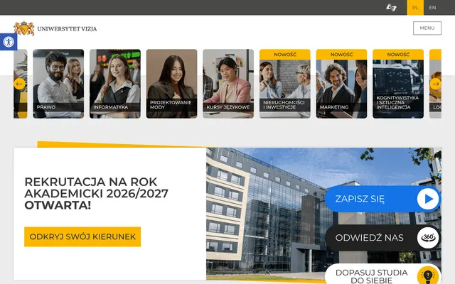 University website — University of Economics and Human Sciences in Warsaw