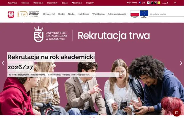 University website — Krakow University of Economics