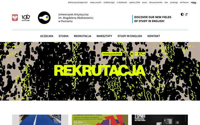 University website — Magdalena Abakanowicz University of the Arts in Poznan