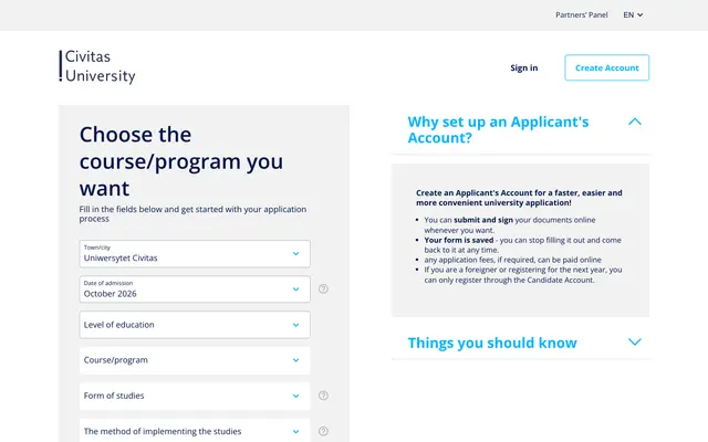 Application system — Collegium Civitas