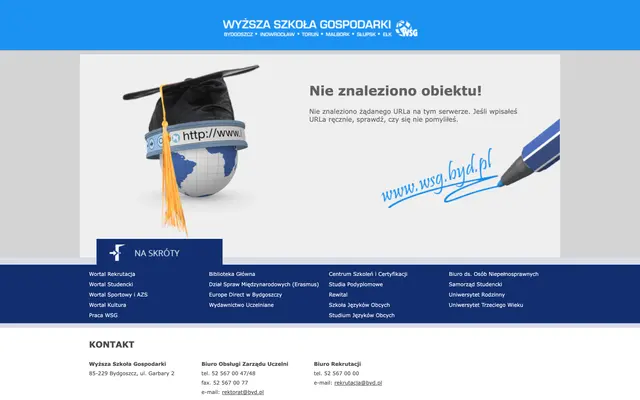 University website — University of Economy in Bydgoszcz