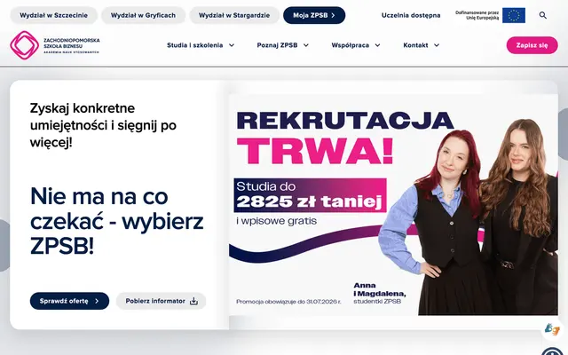 University website — West Pomeranian Business School