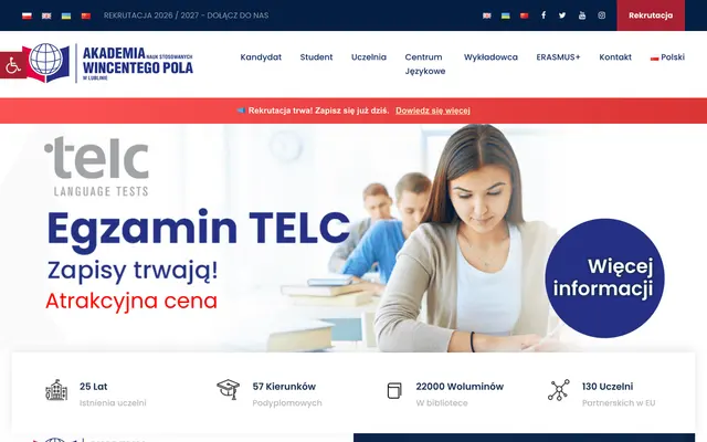 University website — Wincenty Pol University of Applied Sciences in Lublin