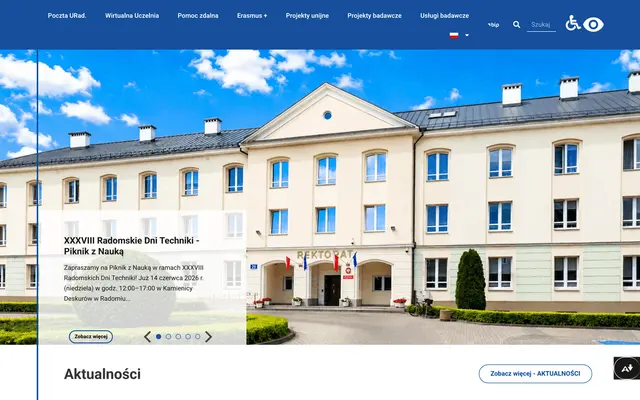 University website — Kazimierz Pulaski Radom University