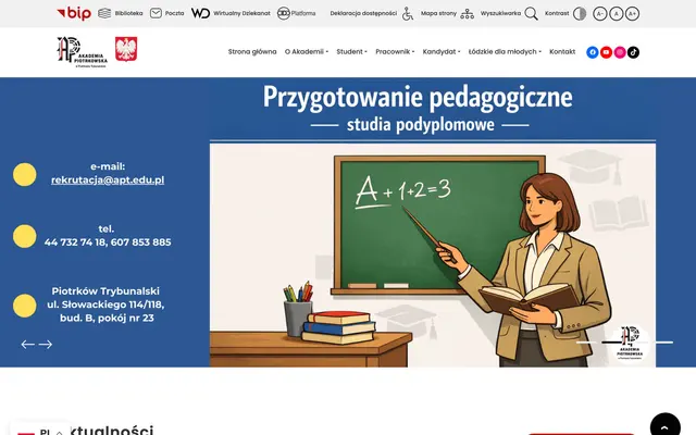 University website — Piotrkow Academy