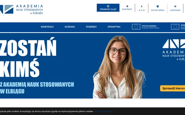 University website — University of Applied Sciences in Elblag