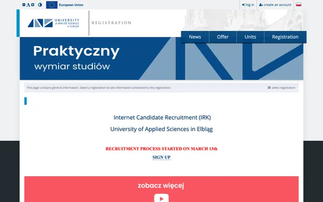 Application system — University of Applied Sciences in Elblag