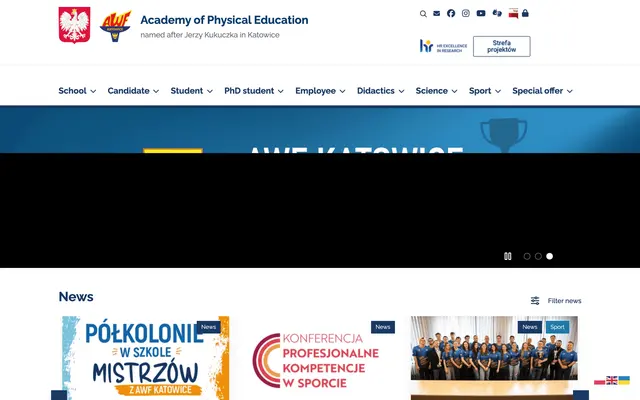 University website — Jerzy Kukuczka Academy of Physical Education in Katowice