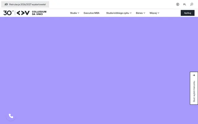 University website — Collegium Da Vinci in Poznan