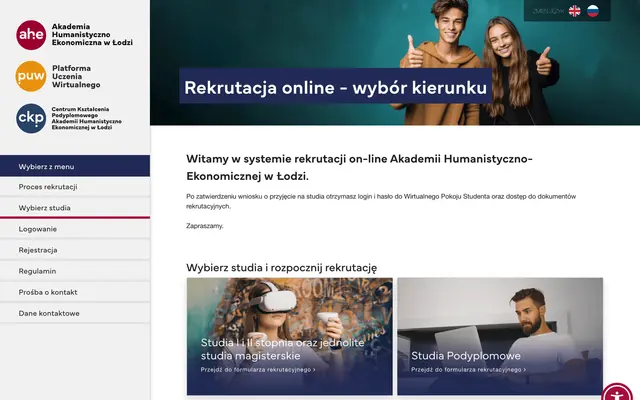 Application system — University of Humanities and Economics in Lodz