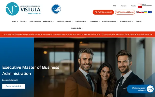 Admissions page — Managerial University of Applied Sciences in Warsaw