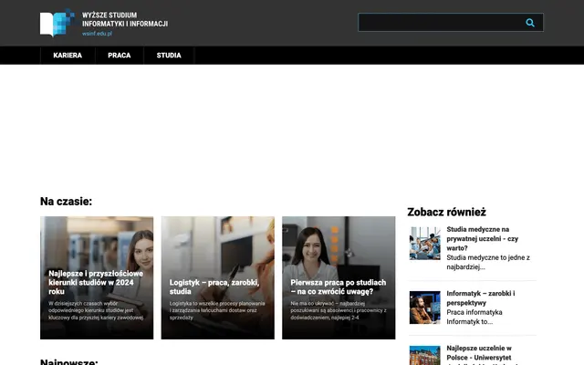 University website — University of Computer Sciences and Skills in Lodz