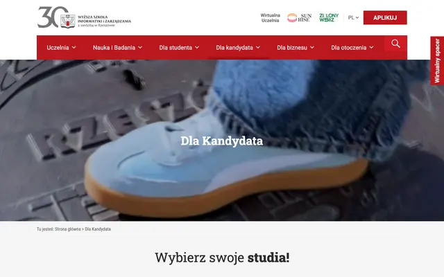 Admissions page — University of Information Technology and Management in Rzeszow