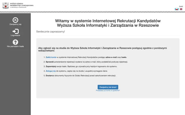 Application system — University of Information Technology and Management in Rzeszow