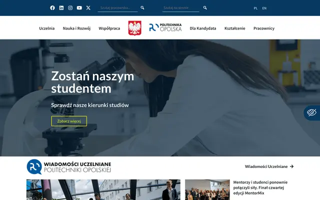 University website — Opole University of Technology