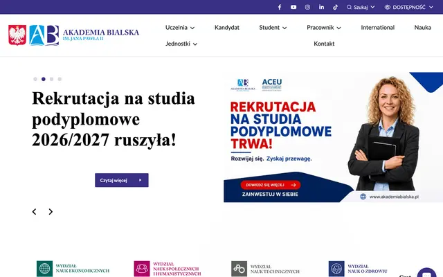 University website — John Paul II University in Biala Podlaska