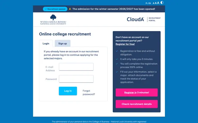 Application system — WSB-NLU National Louis University
