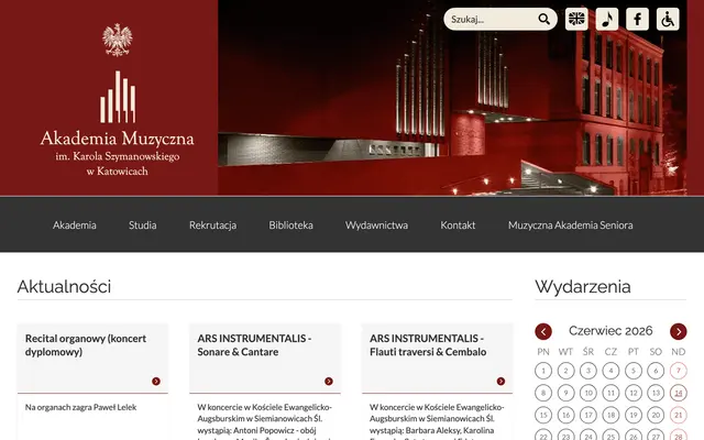 University website — Karol Szymanowski Academy of Music in Katowice