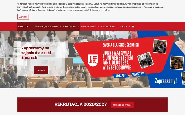 University website — Jan Dlugosz University in Czestochowa