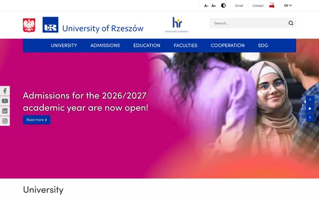 University website — University of Rzeszow